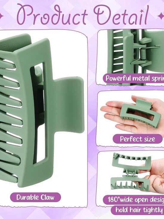 Bulk 100-Piece Assorted Hair Claw Clips Set for All Hair Types main image 6